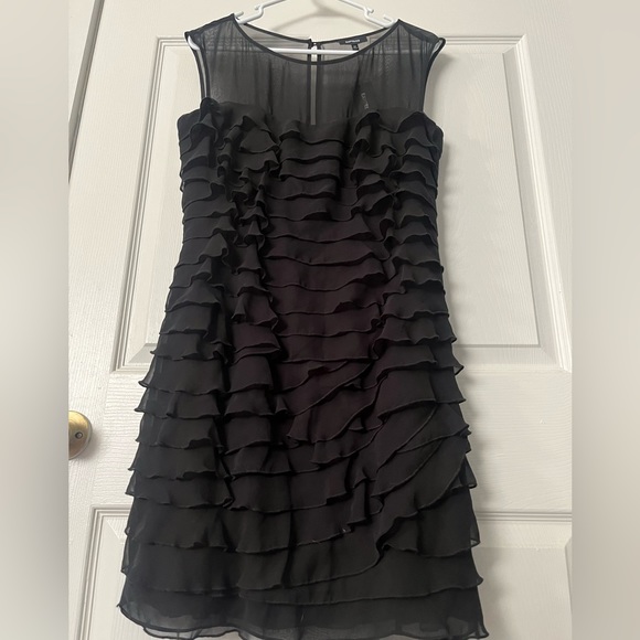 Express NWT Medium Black Ruffle Dress - Picture 2 of 5